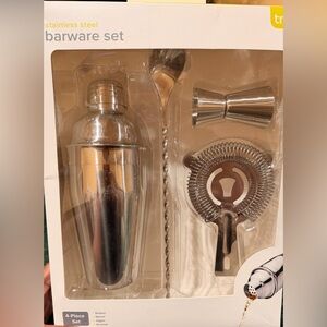 Stainless Steel Barware Set | 4-Piece Cocktail Kit | New In Box
